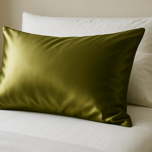 Olive Green Pure Silk Pillowcase