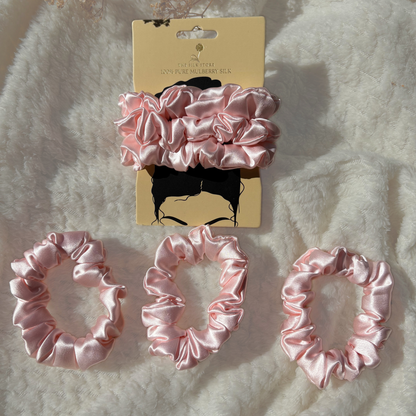 Trio Pure Silk Scrunchies (3x Medium)