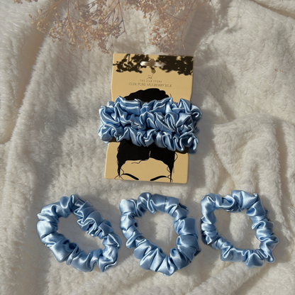 Trio Pure Silk Scrunchies (3x Medium)